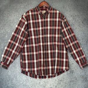 Vintage Eddie Bauer Long Sleeve Plaid Shirt, Men's Tall Large